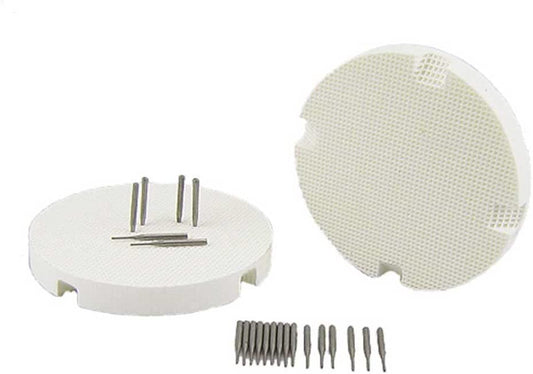 2pcs Dental Lab Honeycomb Round Firing Trays with 20 Metal Pins