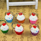 Airgoesin 20pcs Keychain Key Ring Hang Cupcake Cake Shape Cute Shop Promo Gift Charms