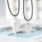 Airgoesin 10pcs Resin Tooth Shape Pendant Necklaces Black Waxed Cord Necklace Dental Office Gift