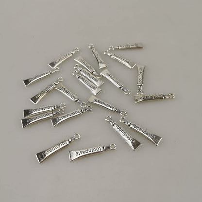 30pcs Mixed Vintage Tooth Charms Toothbrush Toothpaste for Jewelry Earrings Making Smooth Tibetan Silver Metal Charms Pendants DIY for Necklace Bracelet Crafting Gift (#1-Toothpaste)