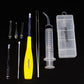 Airgoesin Tonsil Stone Removal Tool Lighted + Irrigation Syringe + Tonsillolith Tweezers Pliers (blue)