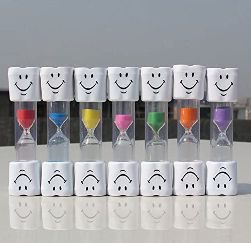 Airgoesin 50pcs Smiley Sand Timer Sandglass Child Two Minutes Oral Tooth Brushing Dental Gift for Kids and Teens