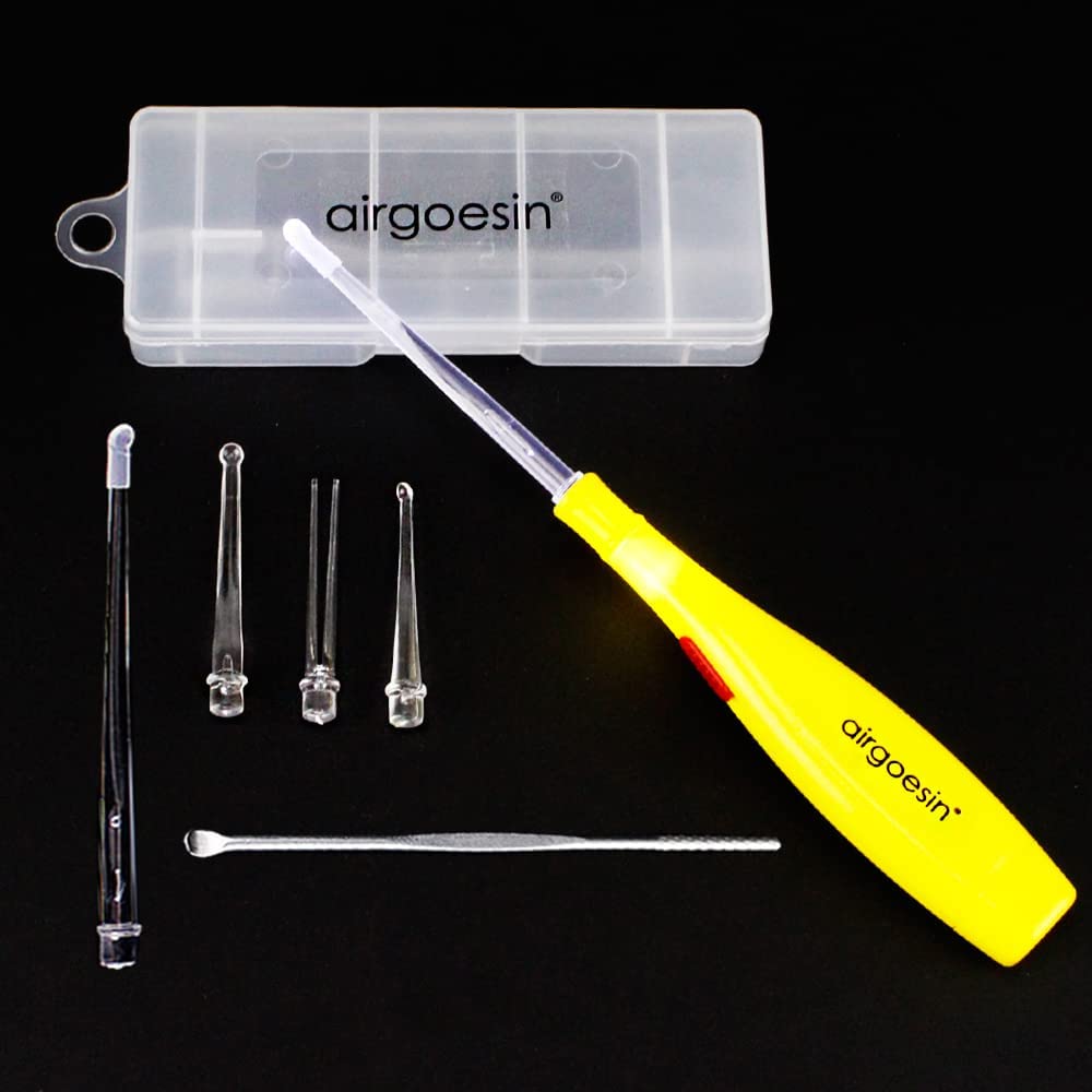 Airgoesin Tonsil Stone Removing Tool, 5 Adapters Tips, Tonsillolith Pick + Case + Gift