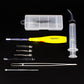Airgoesin Tonsil Stone Removal Tool Lighted + Irrigation Syringe + Tonsillolith Tweezers Pliers (blue)