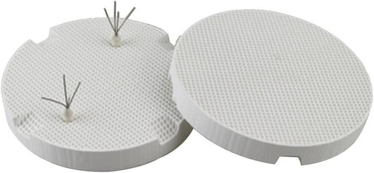 Airgoesin 2pcs Dental Lab Honeycomb Round Firing Trays 72mm with 10pcs Amann Girrbach Pins Tool