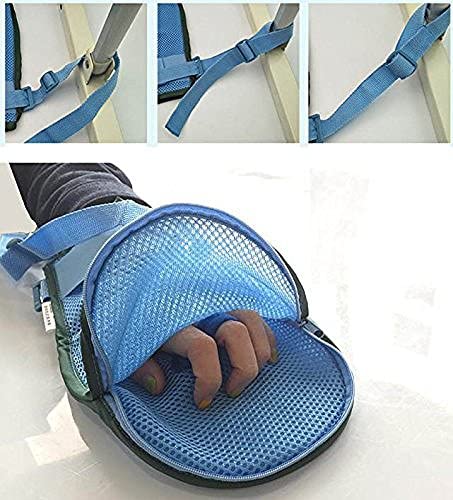 Airgoesin Medical Restricted Gloves Mitts Patient Hand Finger Straps Brace Restraint Constraint Control Belts Anti-Scratching Anti-Pull Tube Restless Self Harm Protector (Small, Left)