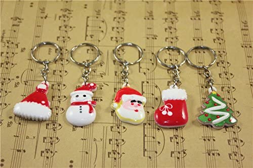 Airgoesin 20pcs Keychain Key Ring Hang Christmas Holiday Gift Birthday Cute Party Favors Prizes for Kids