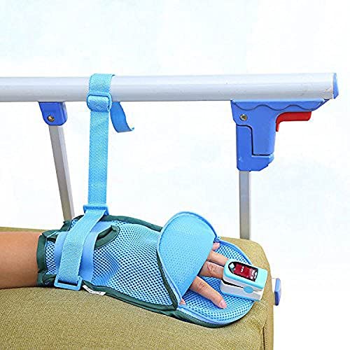 Airgoesin Medical Restricted Gloves Mitts Patient Hand Finger Straps Brace Restraint Constraint Control Belts Anti-Scratching Anti-Pull Tube Restless Self Harm Protector (Small, Left)