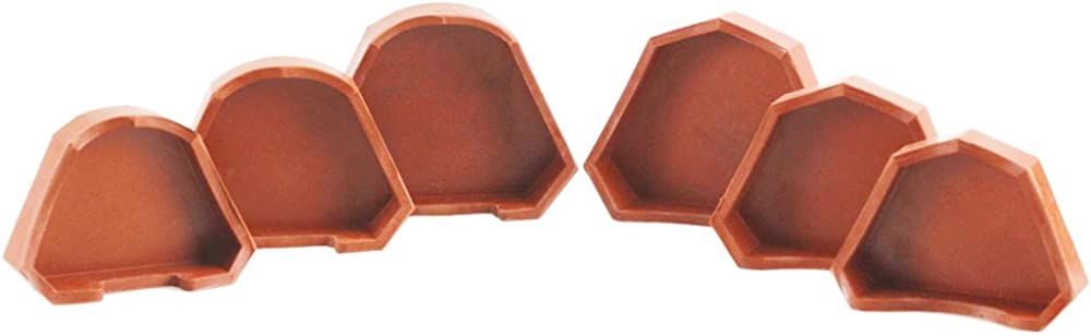 Airgoesin 6pcs Dental Lab Silicone Plaster Model Former Base Molds Mould S+M+L Size Tray Brown