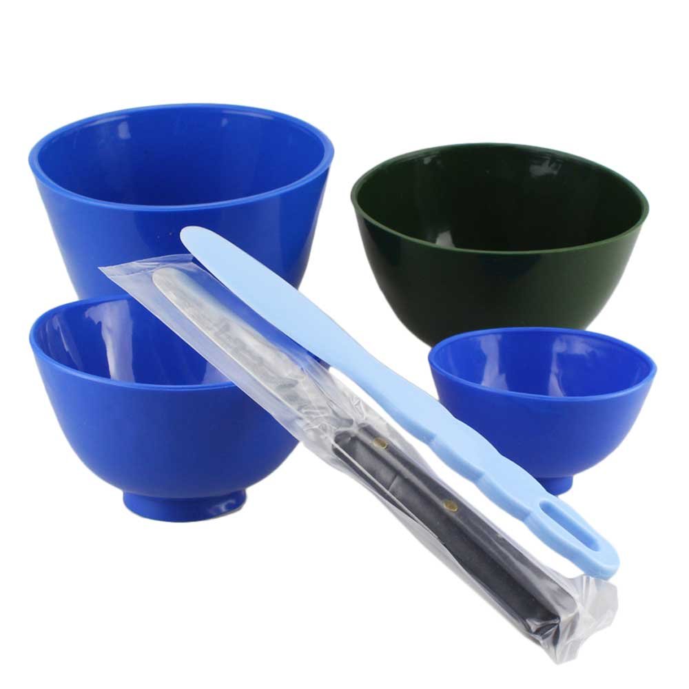 Airgoesin 4 pcs New Dental Lab Rubber Mixing Bowls + 2 Spatulas