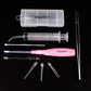 Airgoesin Tonsil Stone Removal Tool Lighted + Irrigation Syringe + Tonsillolith Tweezers Pliers (blue)