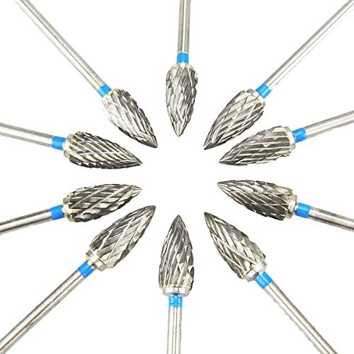 10pcs/set Tungsten Steel Nitrate Carbide Buffing Burrs 3/32" (2.35mm) Shank