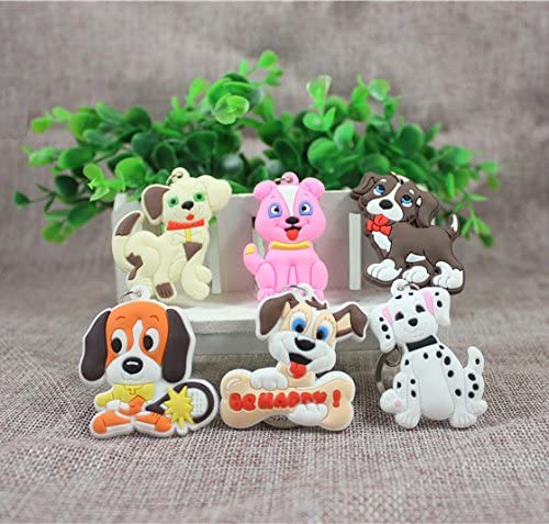 Airgoesin 20pcs Keychain Key Ring Hang Dog Puppy Rubber Cute Promo Gift Bag