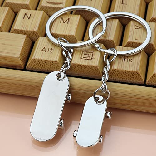 Airgoesin 10pcs Mini SkateBoard Key Chain Cute Car Backpacks Keychain Pendants Novelty Gifts