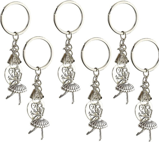 Airgoesin 6pcs Ballet Dancing Dance Class Dancer Gift for Teachers Party Favors Bag Charm Pendent