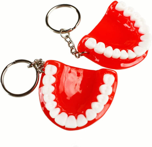 5pcs Teeth Key Chain Ring for Cell Phone Dentist Dental Clininc Gift Jaw Mixed (5 Color)