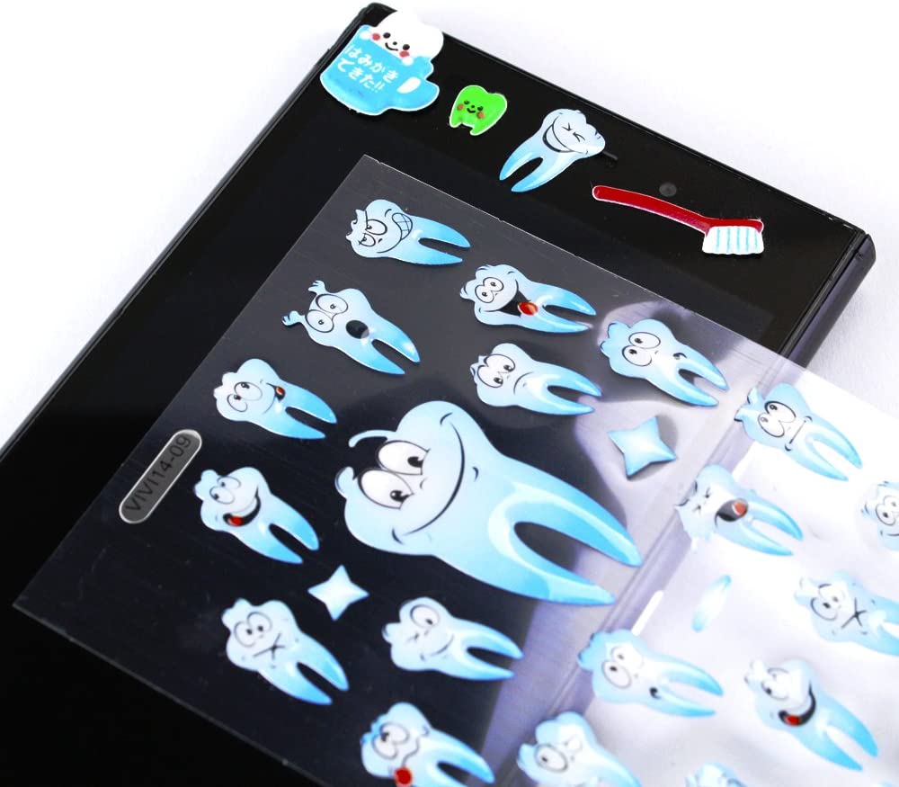 airgoesin Molar Shaped Cartoon Tooth Bubble Paper Sticker Laptop Denti
