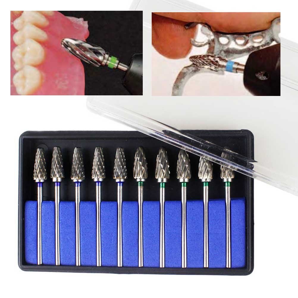 Airgoesin HP Dental Cutting Burs Cutter Drill Polisher Tungsten Carbide 10pcs/pk, Shank Diameter 2.35mm