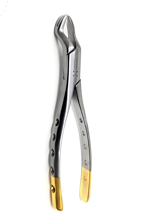 Dental Extracting Extraction Forceps 88L Used to Extract Upper Left 1st and 2nd Molars from The Alveolar Bone Universal Premium Quality Gold Handle, Stainless Steel