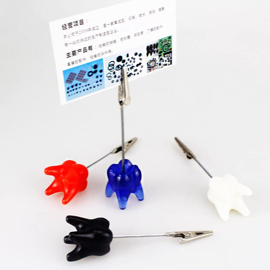 Airgoesin 4pcs Table Number Stands Memo Name Business Card Clips Holders Clamps Dental