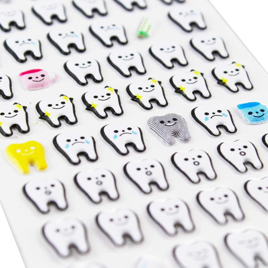 airgoesin 77pcs/Sheet Molar Shaped Cartoon Tooth Puffy Paper Sticker Dental Clinic Gift