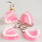 5pcs Teeth Key Chain Ring for Cell Phone Dentist Dental Clininc Gift Jaw Mixed (5 Color)