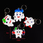 Airgoesin 4pcs Rubber Dental Tooth Cute Keychain Key ring Dentist Clinic Gift