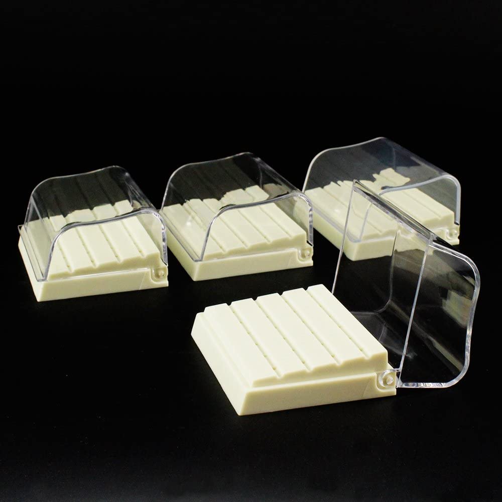 Airgoesin 4pcs Dental Plastic FG RA Burs Drill Polisher Holder Block Case Stand 24 Holes Slots