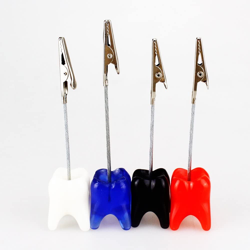 Airgoesin 4pcs Table Number Stands Memo Name Business Card Clips Holders Clamps Dental