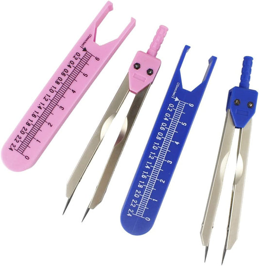 Airgoesin EMI ECG EKG Calipers Ruler Drafting Electrocardiogram Divider, 2pcs, Black and Blue