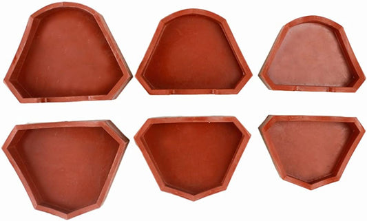 Airgoesin 6pcs Dental Lab Silicone Plaster Model Former Base Molds Mould S+M+L Size Tray Brown