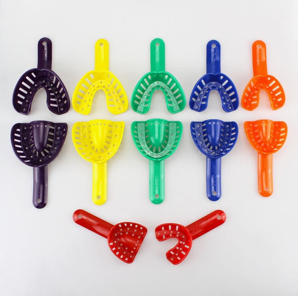 12pcs Dental Impression Tray Plastic New 6 Sizes Autoclavable