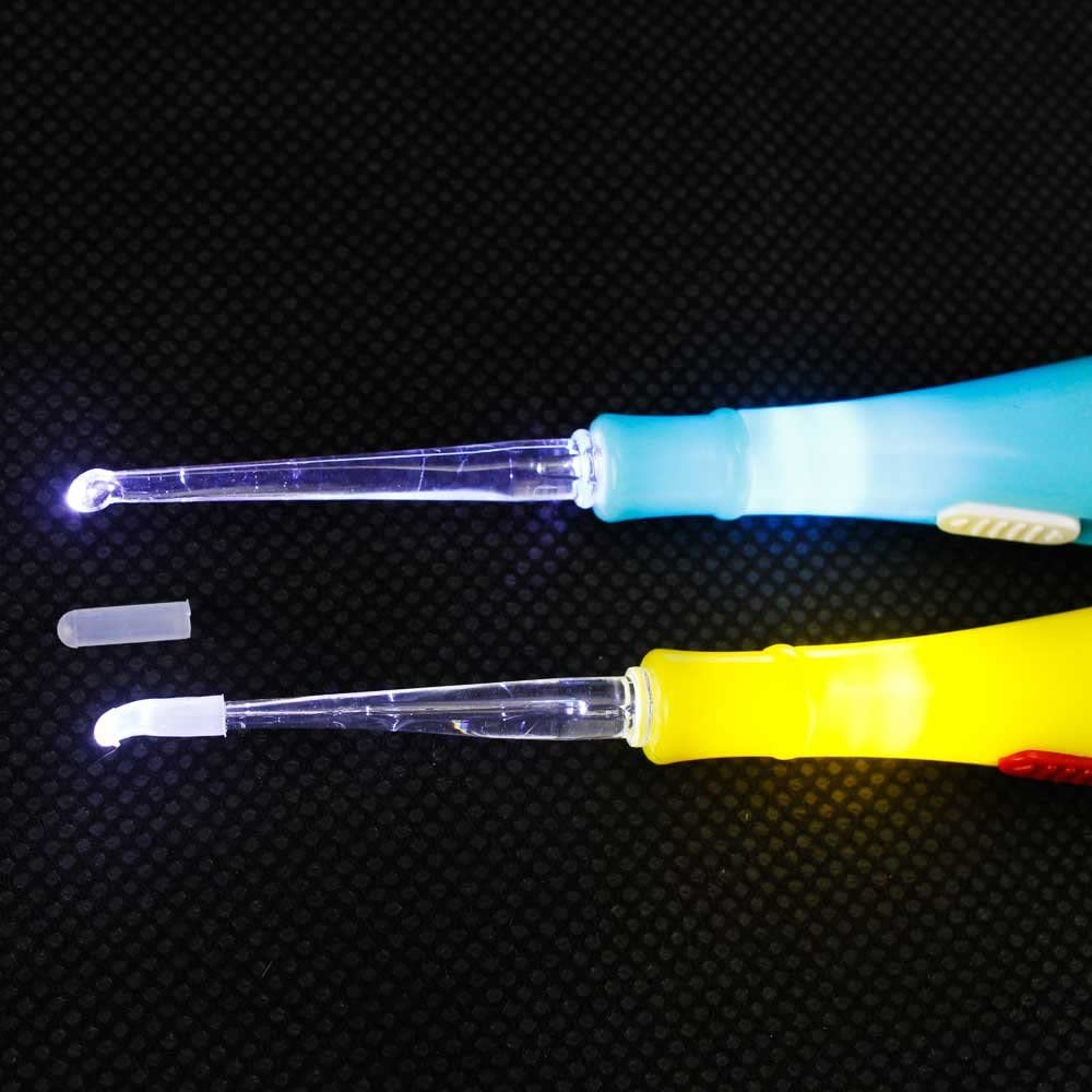 Airgoesin 2 Sets Flashlight Tonsil Stone Removing Tool, with Box + 1 Stainless Steel Tonsillolith Pick + 1 Irrigation Syringe