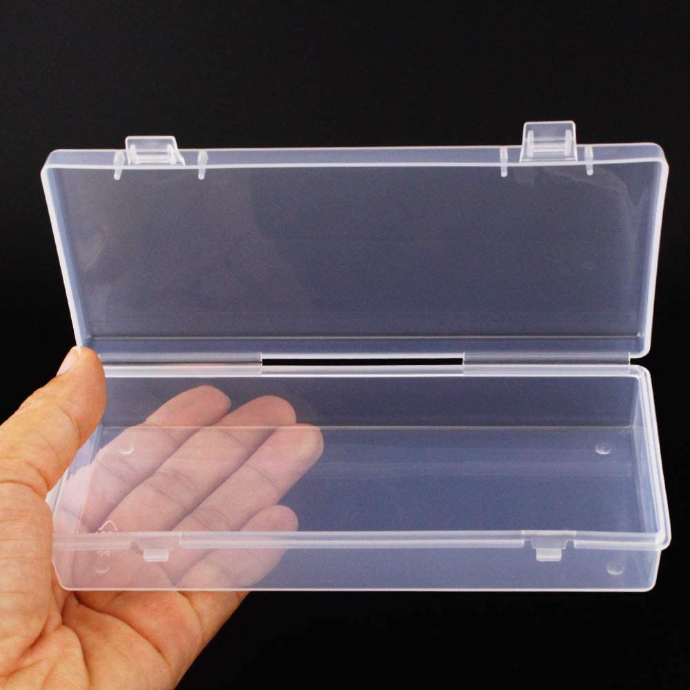 Airgoesin 4pcs Small Storage Box Container Desktop Organizer with Lid for Keeping Small Parts, Coints, Screws, Bead, Pencils, Q-Tip, Ornaments, Pills, Herbs, Jewelry Findings (2pcs L + 2pcs S)