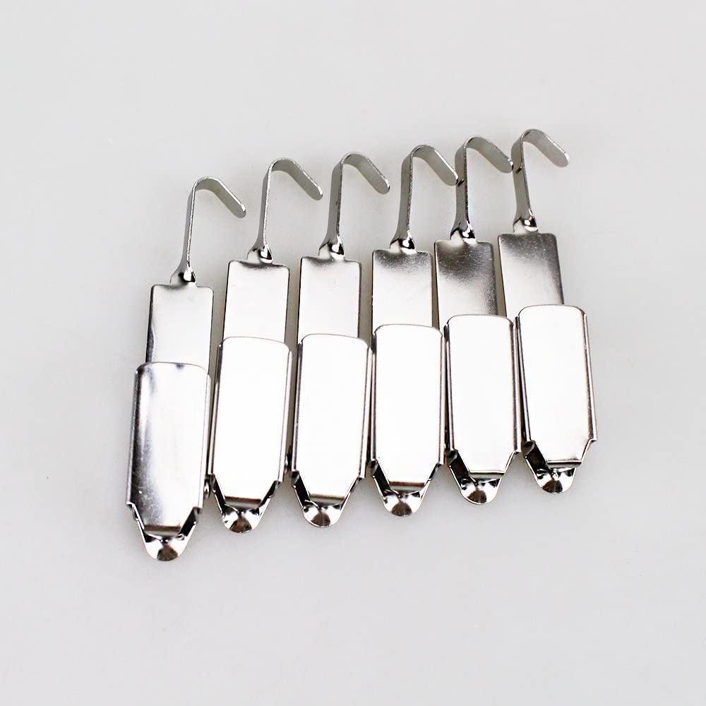 Airgoesin 6pcs Stainless Steel Snap X-Ray Film Holder Clip Hanger Flushing Clamp Autoclavable