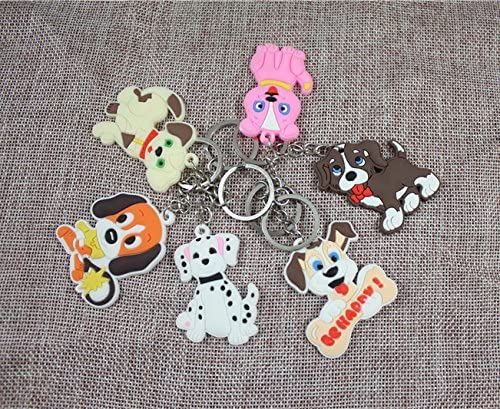 Airgoesin 20pcs Keychain Key Ring Hang Dog Puppy Rubber Cute Promo Gift Bag