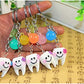 Airgoesin 20pcs Keychain Key Ring Hang Tooth Shape Dental Clinic Gift Christmas Holiday Charms for Kids Birthday Party Favors & School Carnival Prizes