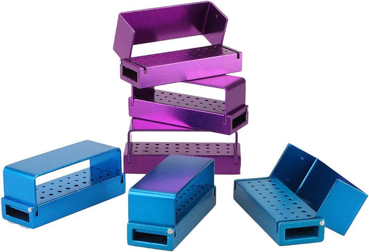6pcs New Aluminum Drills Burs Holder Block Case Organizer Instrument