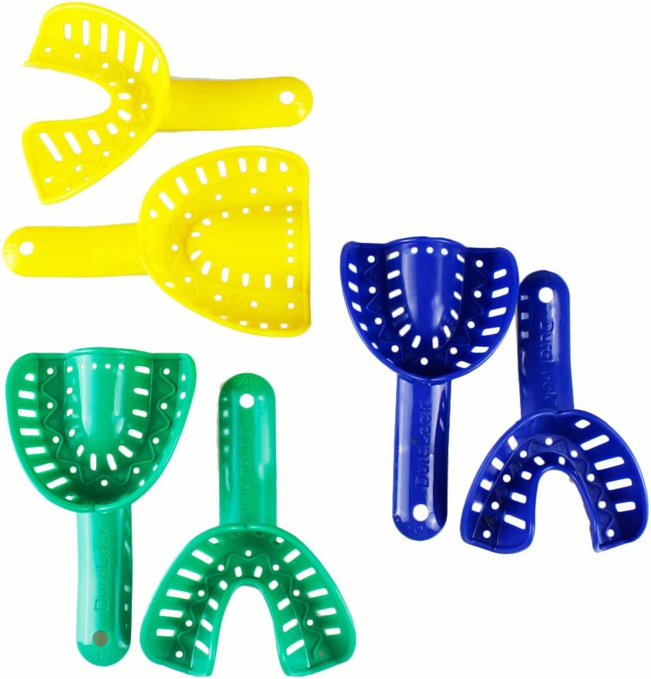 Airgoesin 12pcs Oral Plastic Impression Tray Dental Mouth Autoclavable 3 sizes Tool