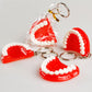 5pcs Teeth Key Chain Ring for Cell Phone Dentist Dental Clininc Gift Jaw Mixed (5 Color)