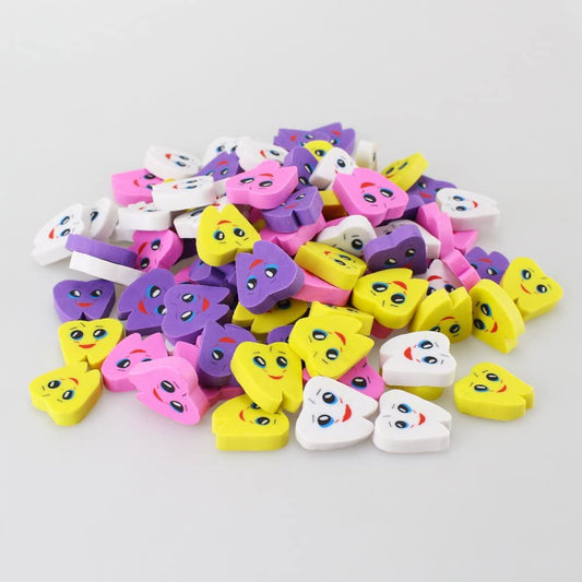 Airgoesin 50pcs Molar Shaped Tooth Rubber Erasers for Dentist Dental Clinic School Gift