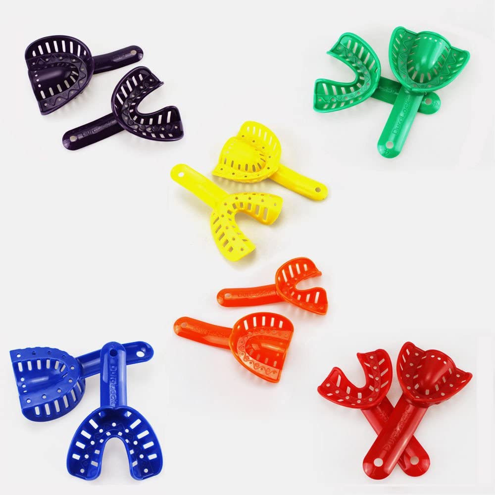 12pcs Dental Impression Tray Plastic New 6 Sizes Autoclavable