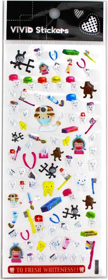 airgoesin Doctor Molar Shaped Cartoon Tooth Decorative Paper Sticker L