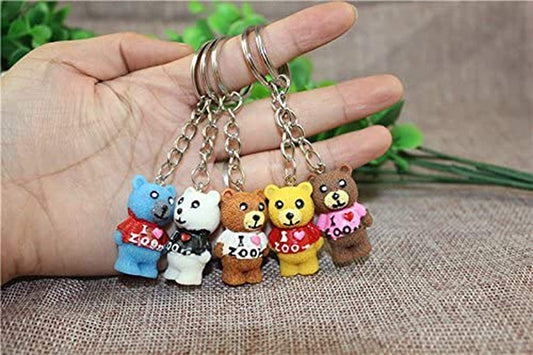 Airgoesin 20pcs Keychain Key Ring Hang Brown Bear Cute Shop Promo Gift Accessories for Bags & Purses