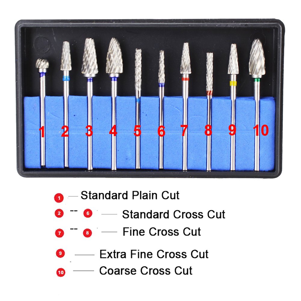 Airgoesin HP Dental Cutting Burs Cutter Drill Polisher Tungsten Carbide 10pcs/pk, Shank Diameter 2.35mm