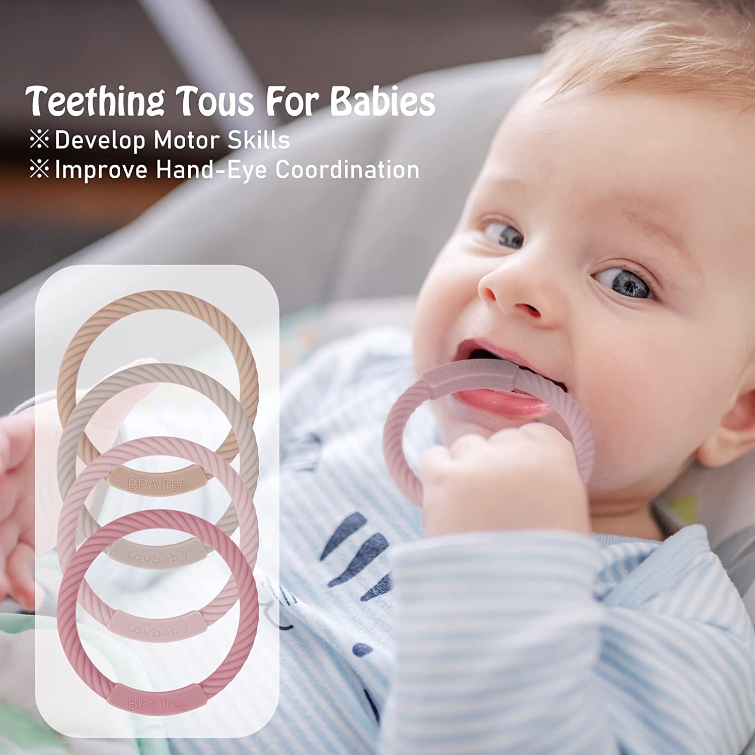 Buy Stacking Baby Teether Toy - Sensory Silicone Teething Rings for Babies  ? Promote Motor. Online at Low Prices in India - Amazon.in