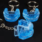 Airgoesin 3pcs Keychain Key Ring Tooth Jaw Shape Dental Clinic Gift Christmas Holiday Charms for Kids Birthday Party Favors Carnival Prizes (Blue)
