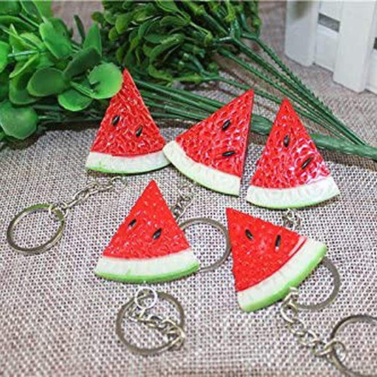 Airgoesin 20pcs Keychain Key Ring Hang Watermelon Charms for Kids Party Favors & School Carnival Prizes Gifts