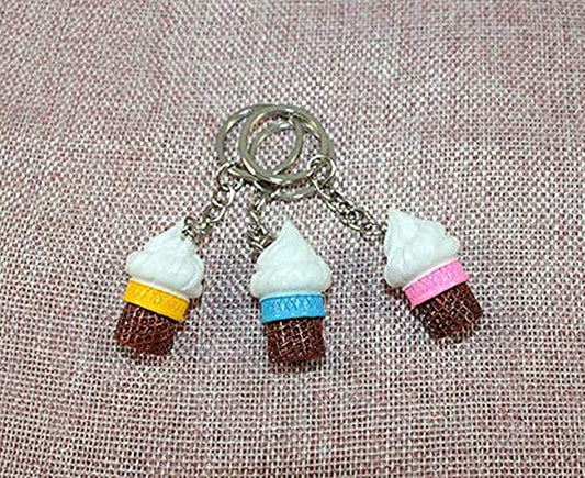 Airgoesin 20pcs Keychain Key Ring Hang Ice Cream Shape Cute Shop Promo Gift