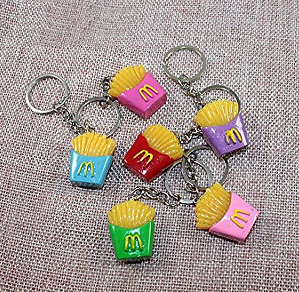 Airgoesin 20pcs Keychain Key Ring Hang Potato Chips Shape Cute Promo Shop Gift